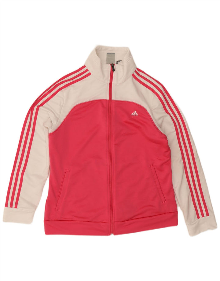 Giacca da tuta da donna Adidas UK 16/18 Large Rosa Colourblock