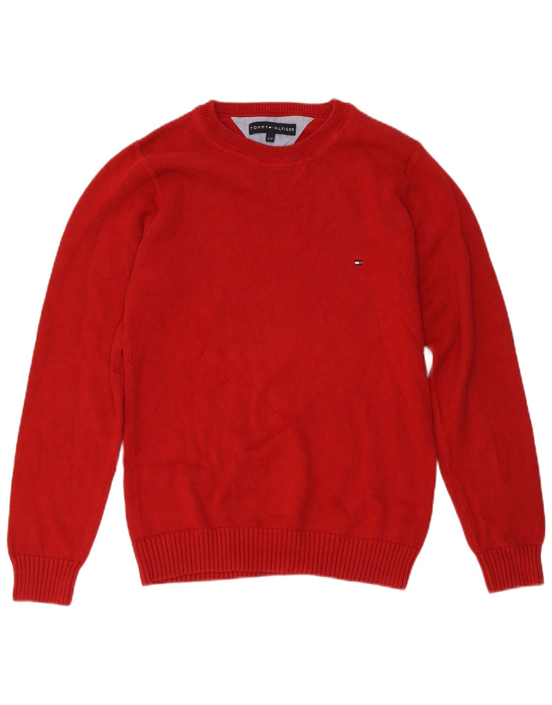 Maglione maglione girocollo da uomo Tommy Hilfiger piccolo cotone rosso