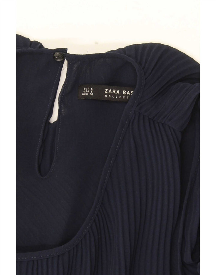 Camicetta senza maniche da donna Zara UK 10 Small Blu Navy