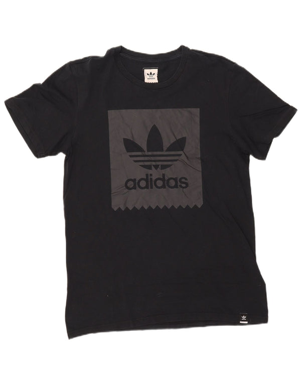 T-shirt grafica da uomo Adidas Top in cotone blu navy medio