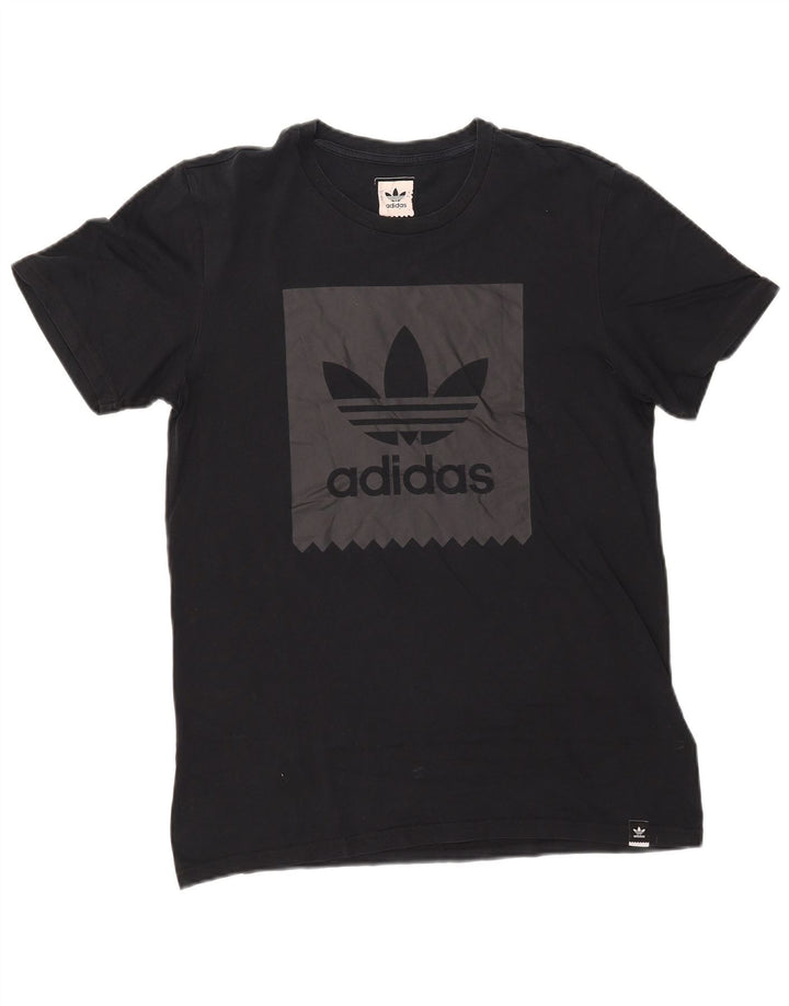 T-shirt grafica da uomo Adidas Top in cotone blu navy medio