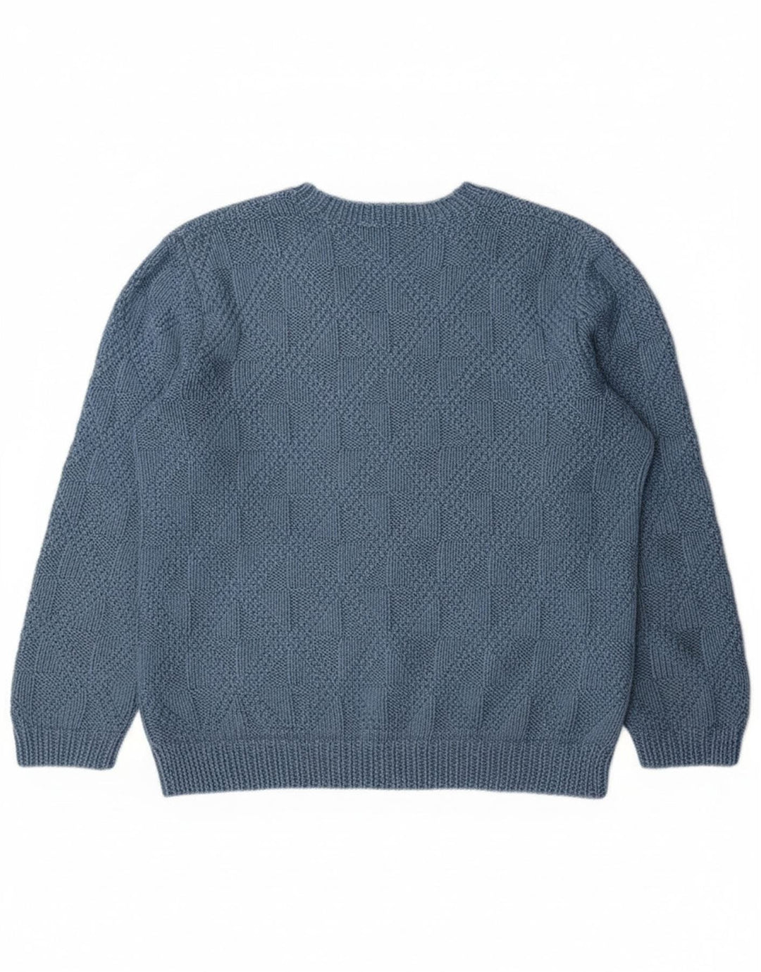 Maglione maglione vintage da donna con scollo a V UK 16 grande blu