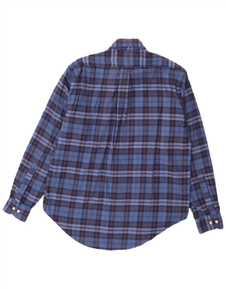 Camicia da uomo in flanella MC Kenzy in cotone a quadri blu medio