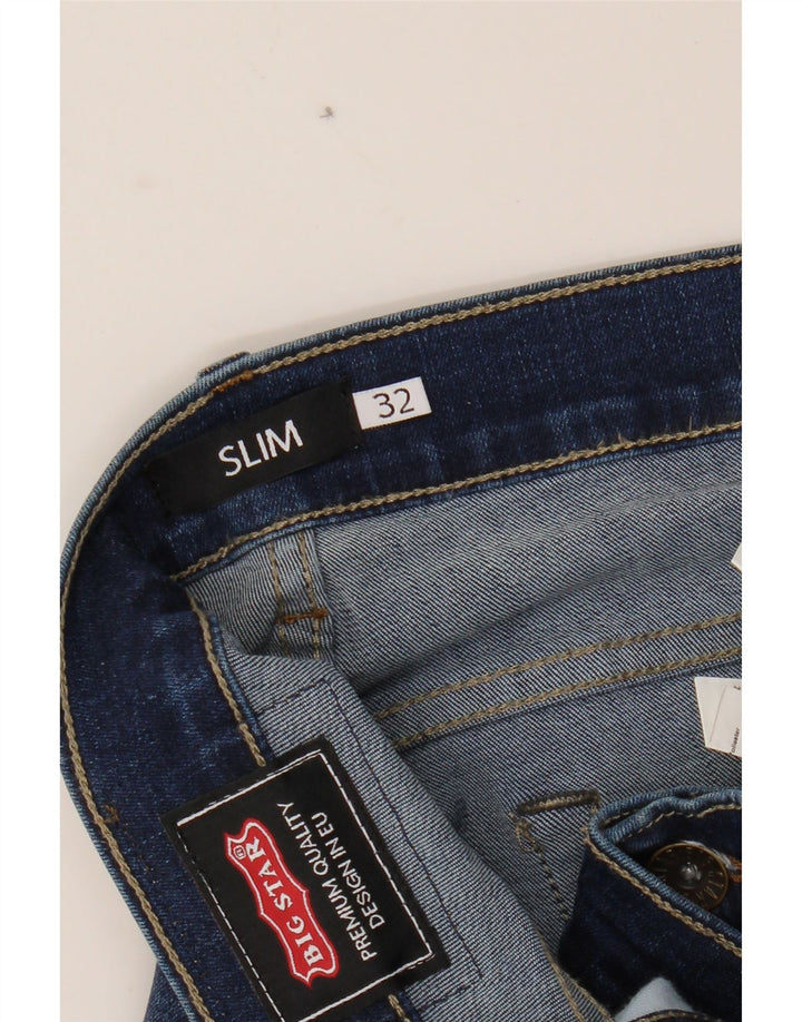 BIG STAR Mens Slim Jeans W32 L32 Blue Cotton Vintage Big Star and Second-Hand Big Star from Messina Hembry 