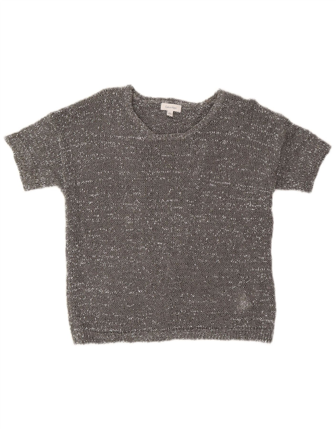 Maglione maglione con scollo a barca da donna Calvin Klein UK 10 piccolo grigio moderno