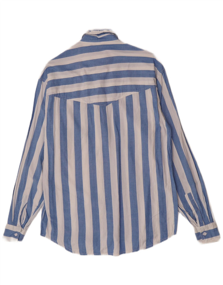 Camicia vintage da uomo a righe blu medio