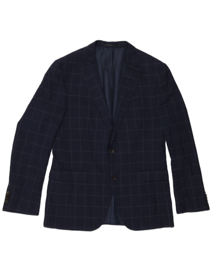 Giacca blazer da uomo a 2 bottoni Hugo Boss EU 50 grande blu navy a quadri