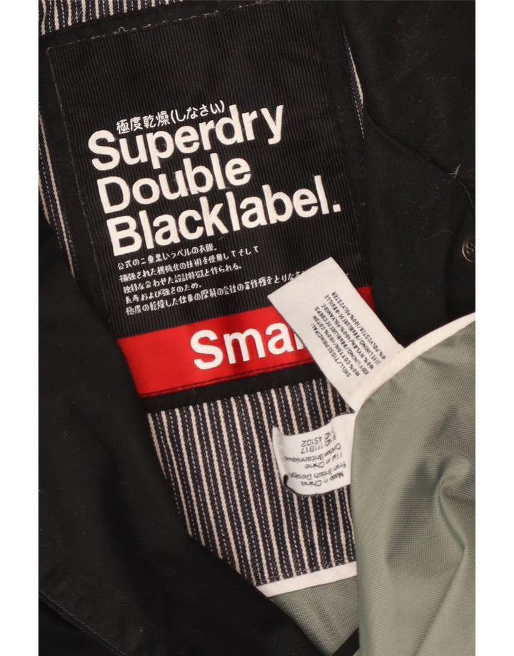 Trench doppiopetto da uomo Superdry UK 36 piccolo cotone nero
