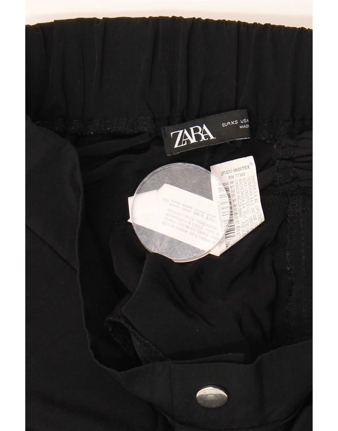 Pantaloni cargo da jogging da donna Zara XS W24 L25 poliestere nero