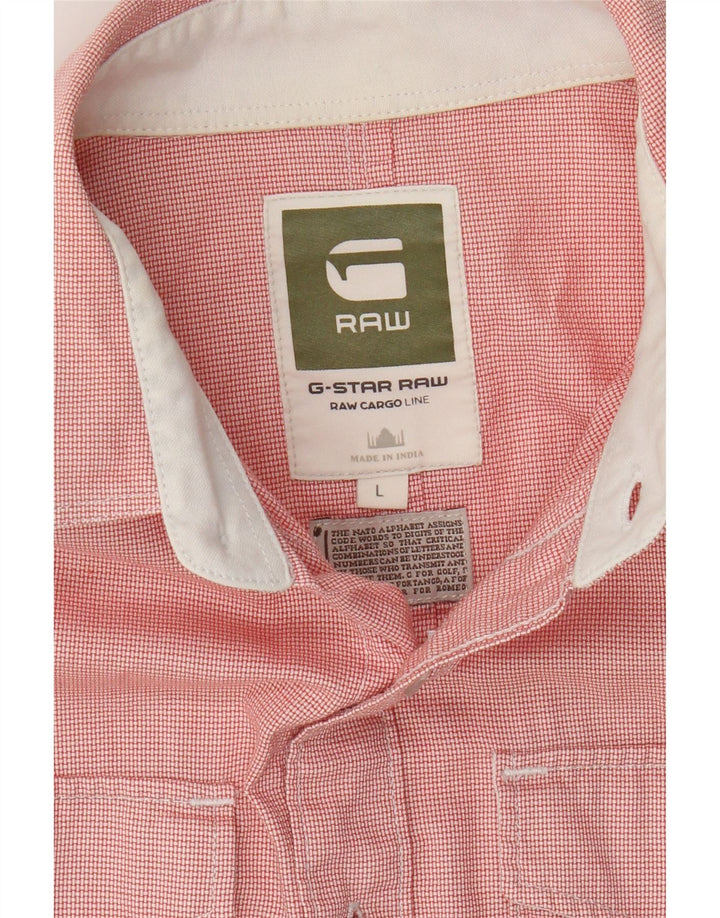 G-STAR Mens Shirt Large Pink Check Cotton Vintage G-Star and Second-Hand G-Star from Messina Hembry 