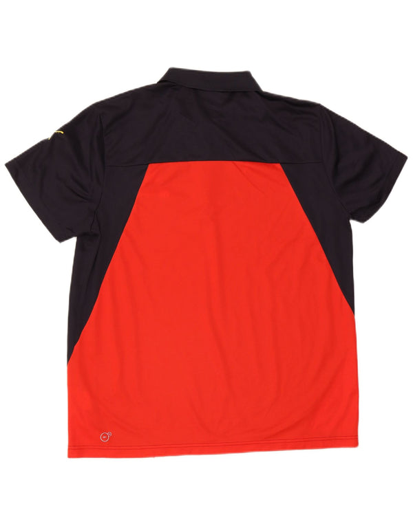 Polo Puma da uomo XL in poliestere color block blu navy