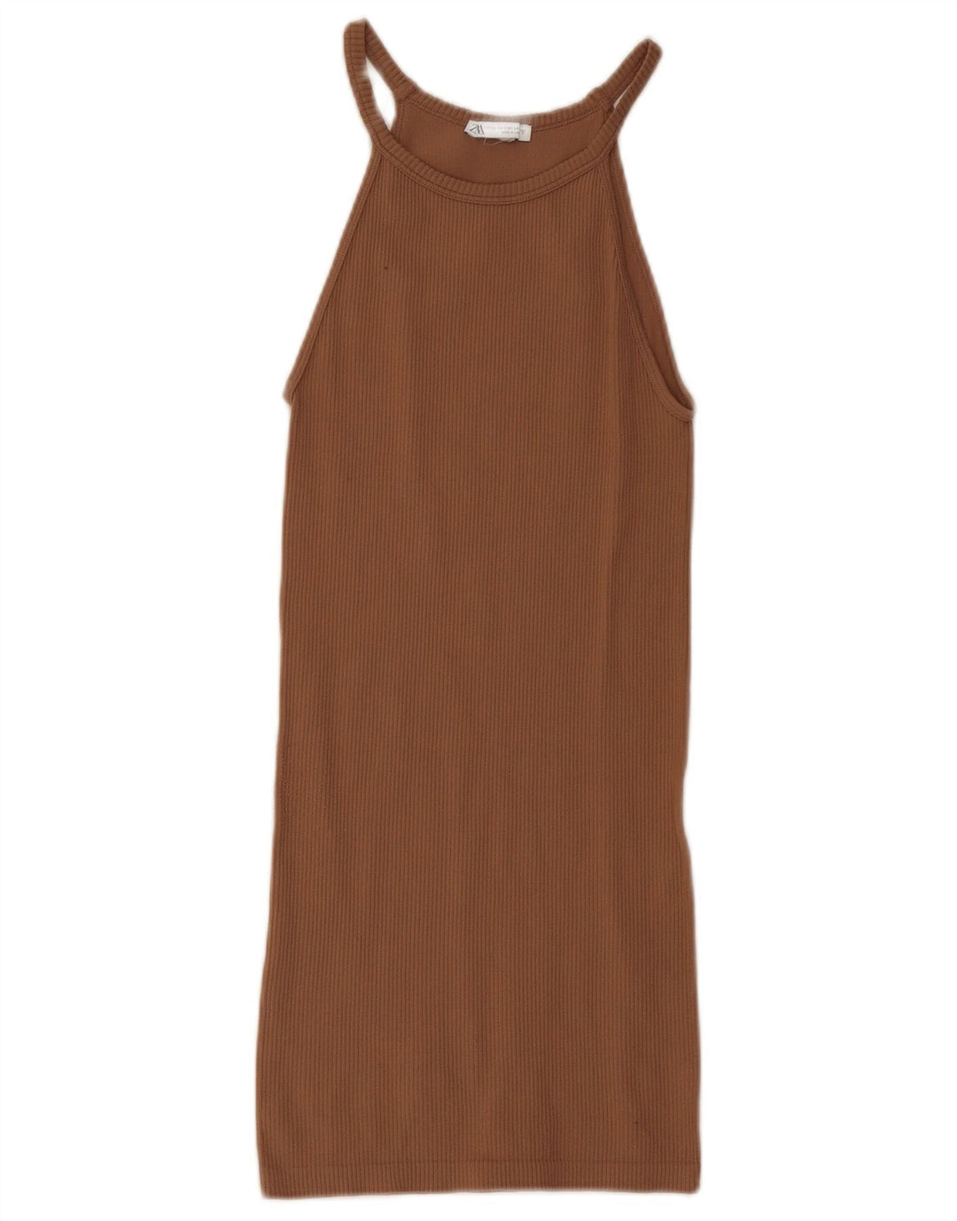 Mini abito Halter da donna Zara UK 4 XS Marrone