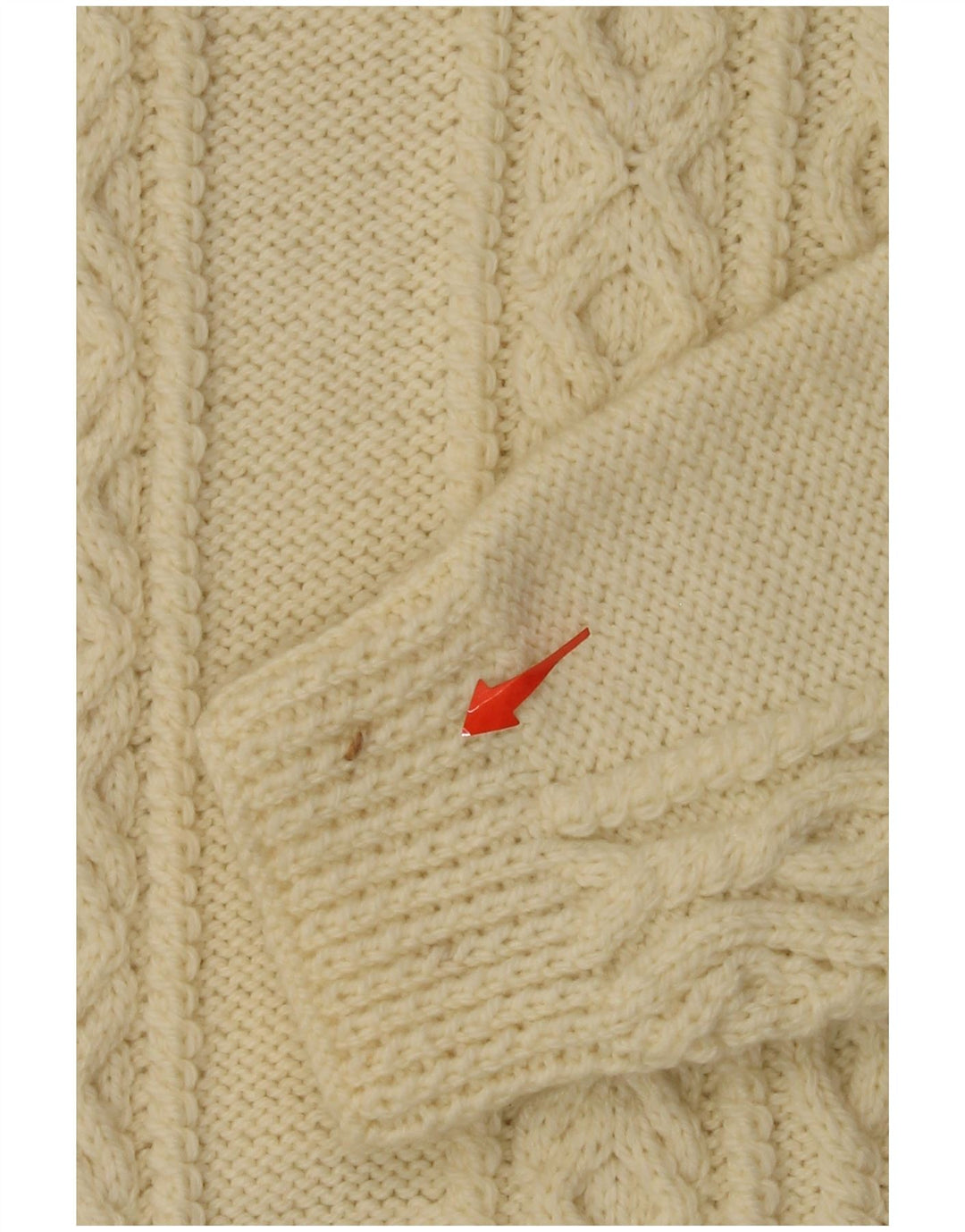 VINTAGE Womens Cardigan Sweater UK 12 Medium Off White