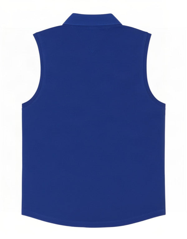 Polo da donna slim fit senza maniche Tommy Hilfiger UK 16 grande blu
