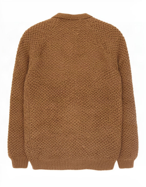 Maglione cardigan da uomo vintage piccolo marrone