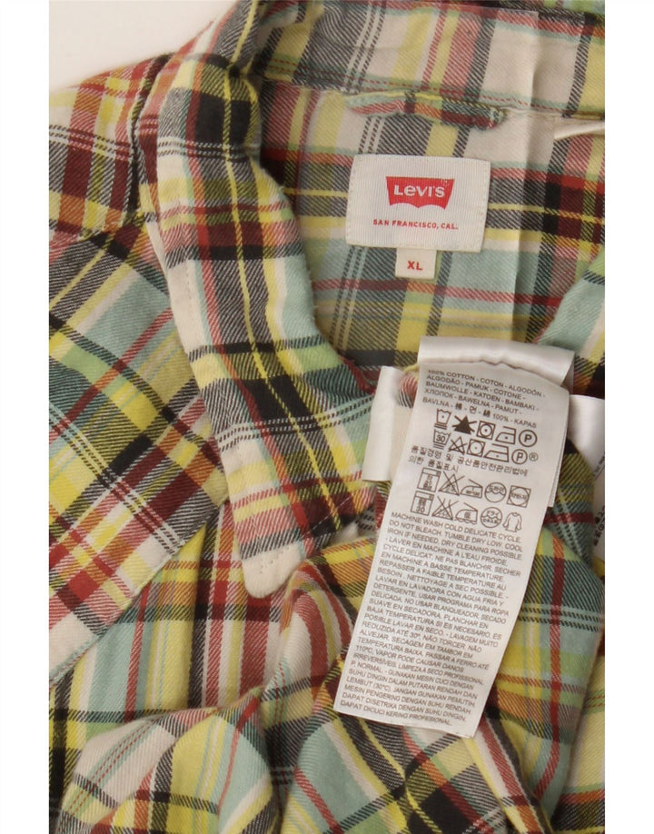 Camicia Levi's da uomo in flanella XL in cotone a quadri multicolore