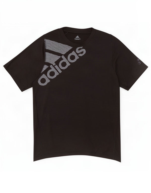 Maglietta grafica Adidas Climalite da uomo, piccola, in poliestere nero