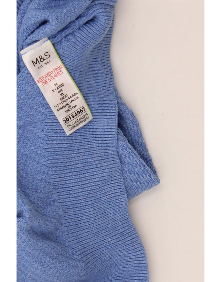 Maglione maglione con scollo a barca da uomo Marks & Spencer XL in cotone blu