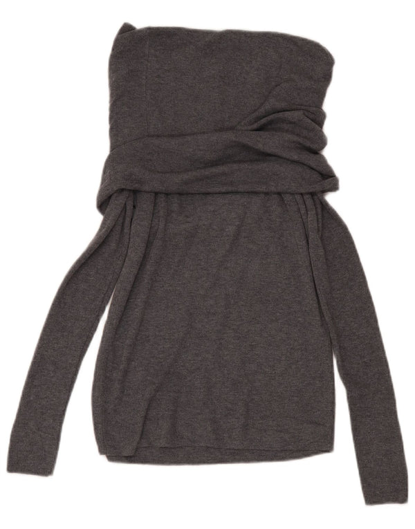 Maglione Zara da donna con collo alto e collo alto UK 14 Large Grigio Poliestere