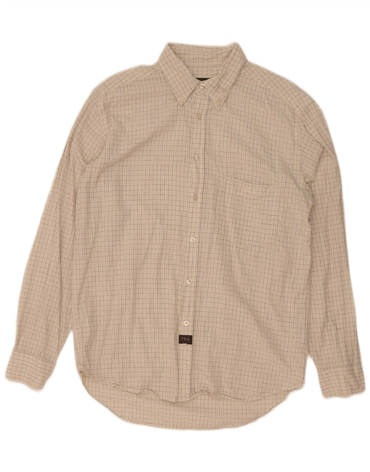 Camicia Fila da uomo in cotone a quadri beige medio