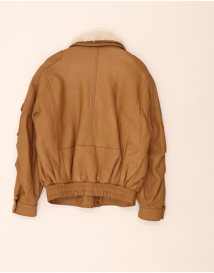 Giacca in pelle da uomo vestibilità ampia Pointers UK 38 Pelle marrone medio