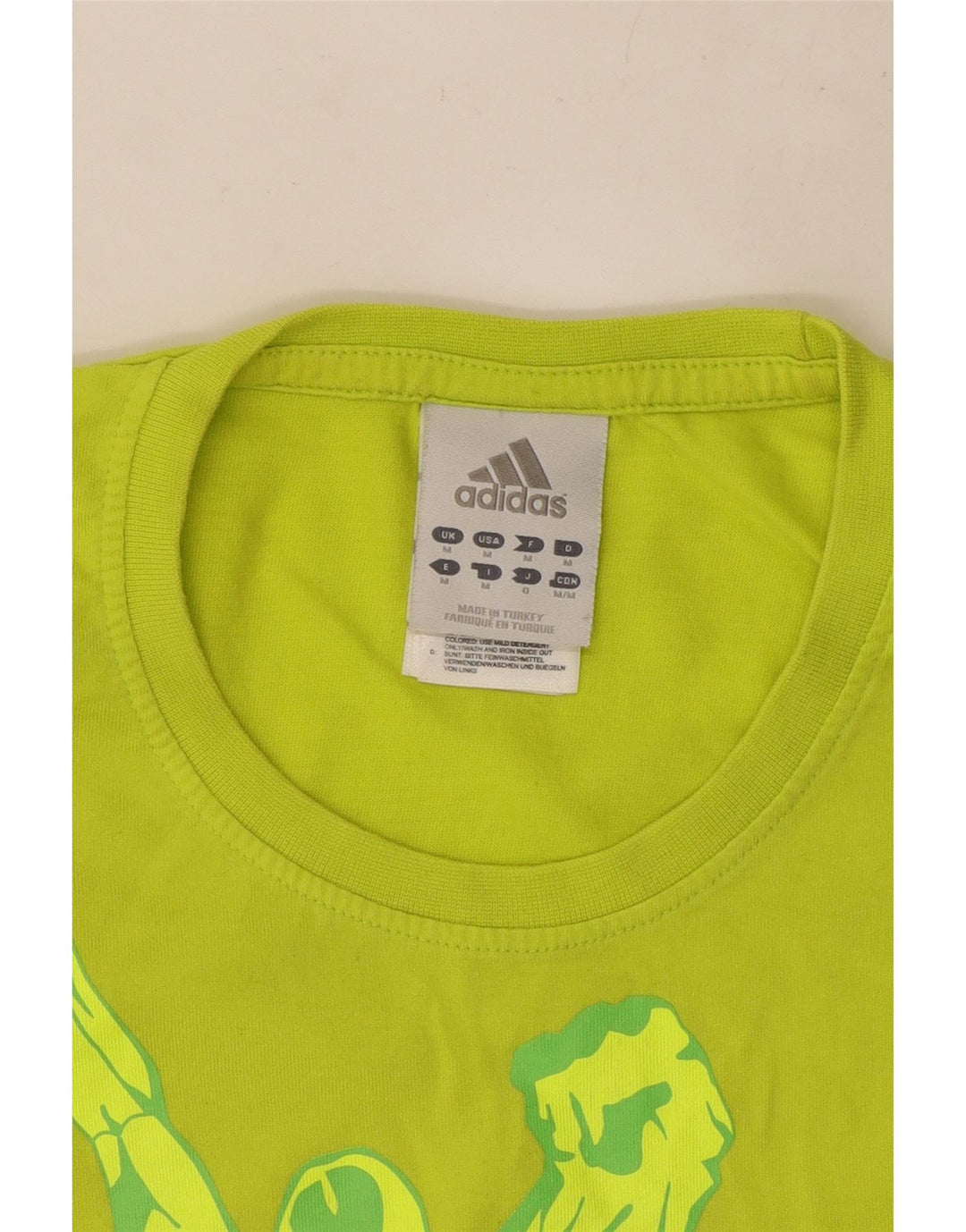 T-shirt grafica da uomo Adidas Top in cotone verde medio