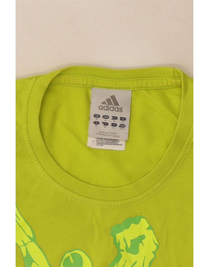 T-shirt grafica da uomo Adidas Top in cotone verde medio