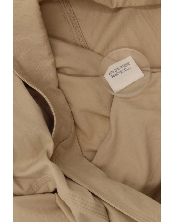 Giacca blazer a 2 bottoni corta da donna Stefanel UK 16 grande poliestere beige