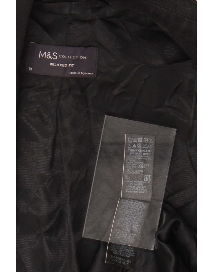 Giacca blazer dalla vestibilità rilassata da donna Marks & Spencer UK 10 piccola nera
