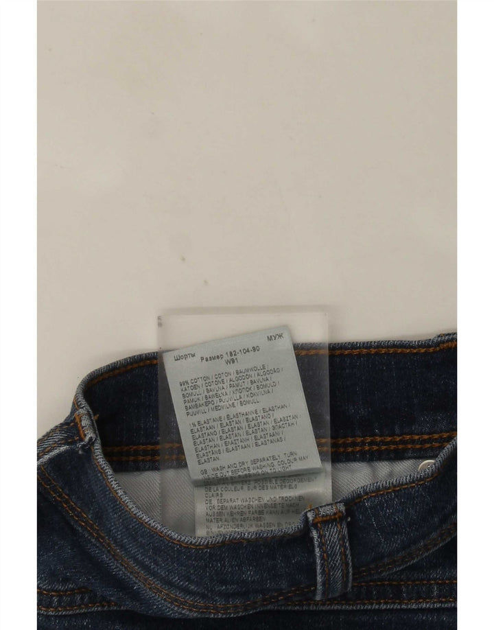 Pantaloncini di jeans da uomo Wrangler W36 grandi in cotone blu navy