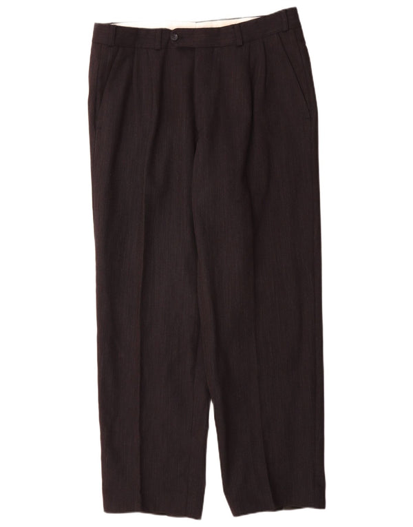 Pantaloni da abito da uomo Daniel Hechter IT 52 XL W36 L31 Blu navy gessato