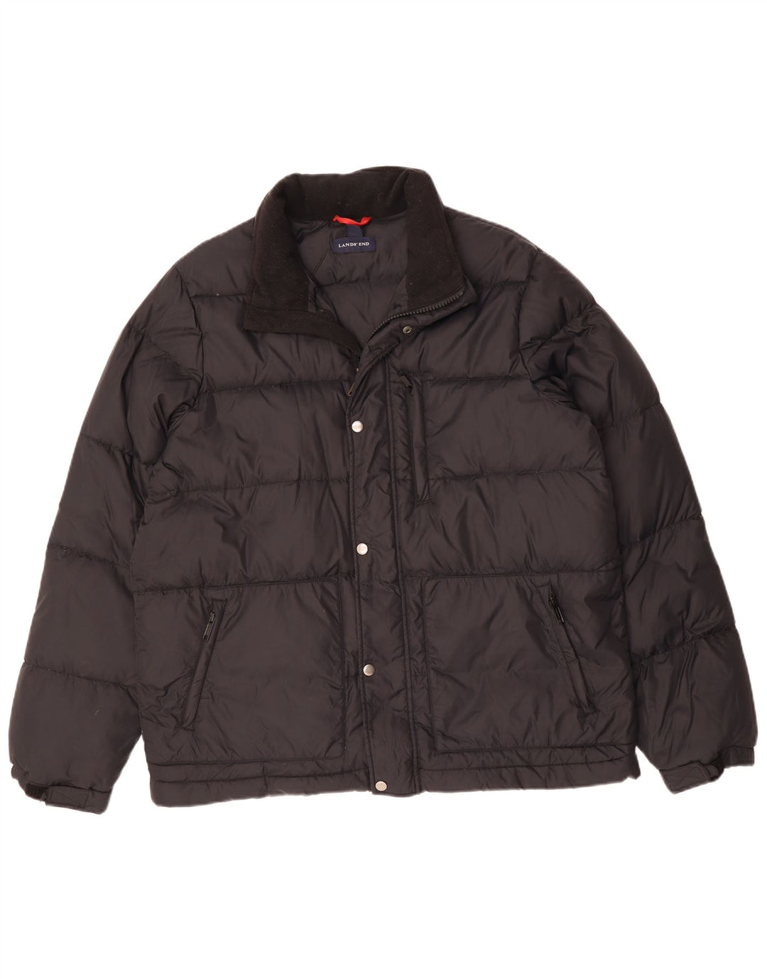 Giacca imbottita da uomo LANDS END UK 40 grande nylon nero