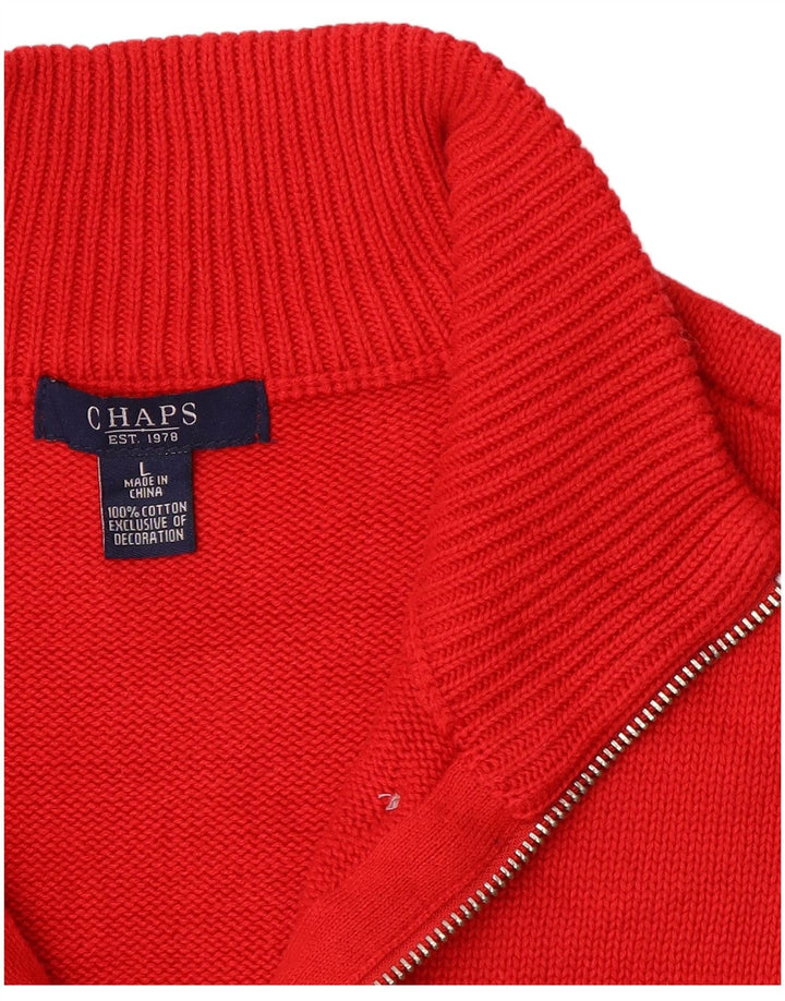 Maglione cardigan senza maniche da donna CHAPS UK 16 grande cotone rosso