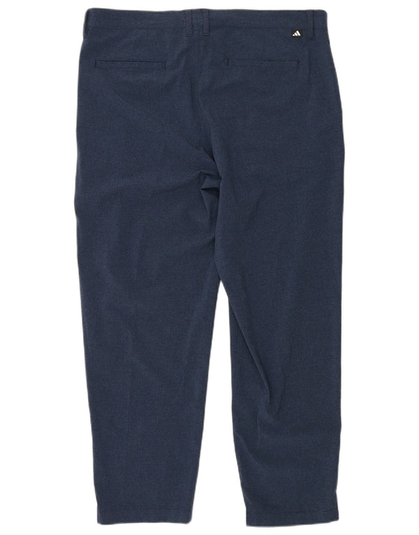 Pantaloni chino dritti da uomo Adidas W36 L28 poliestere blu navy