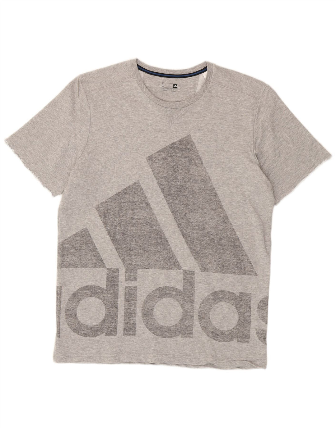 T-shirt grafica da uomo Adidas Top grande in cotone grigio