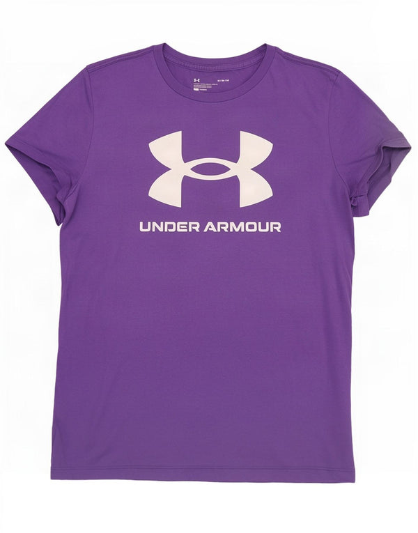 Maglietta grafica da uomo Under Armour Top in cotone viola medio
