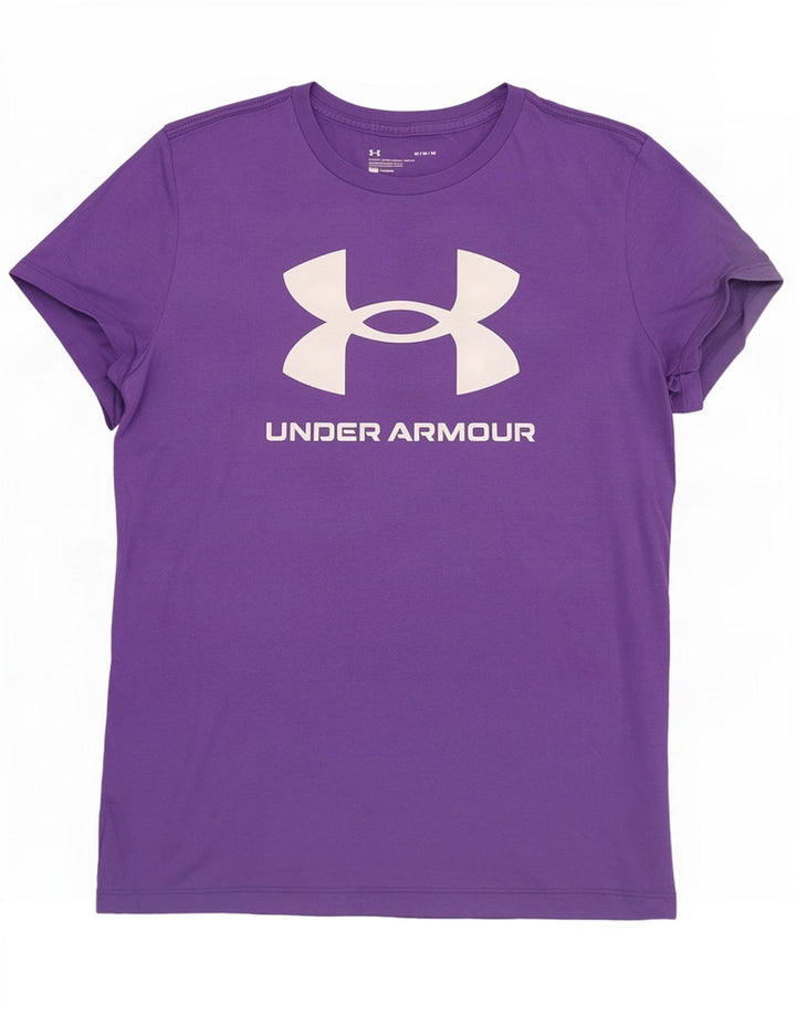 Maglietta grafica da uomo Under Armour Top in cotone viola medio