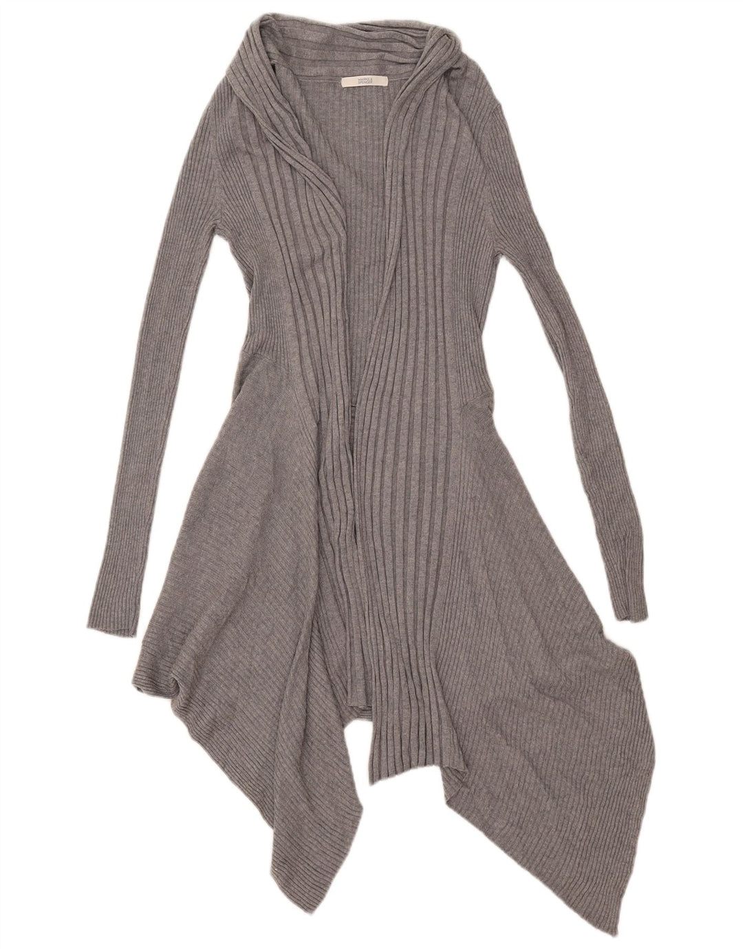 Maglione cardigan lungo oversize da donna Marks & Spencer UK 10 piccolo grigio