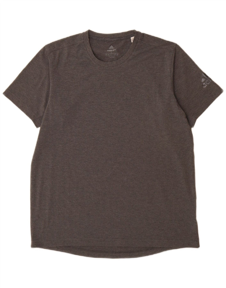 T-shirt Adidas Climalite da uomo, grande, in poliestere chiazzato grigio
