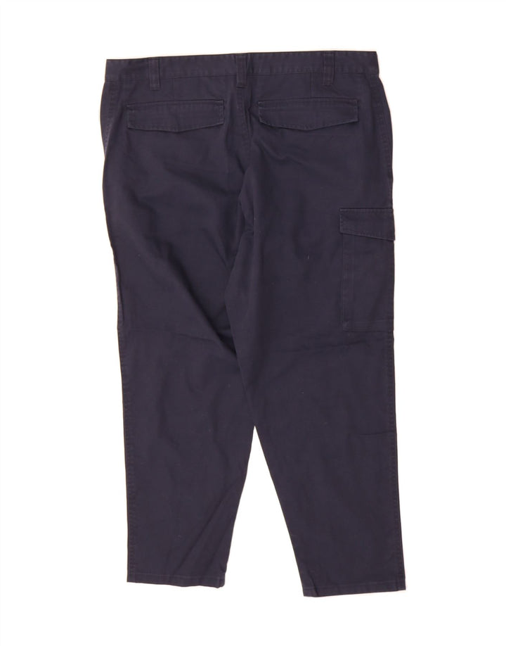RUSSELL ATHLETIC Mens Tapered Cargo Trousers W38 L28 Navy Blue Polyester Vintage Russell Athletic and Second-Hand Russell Athletic from Messina Hembry 