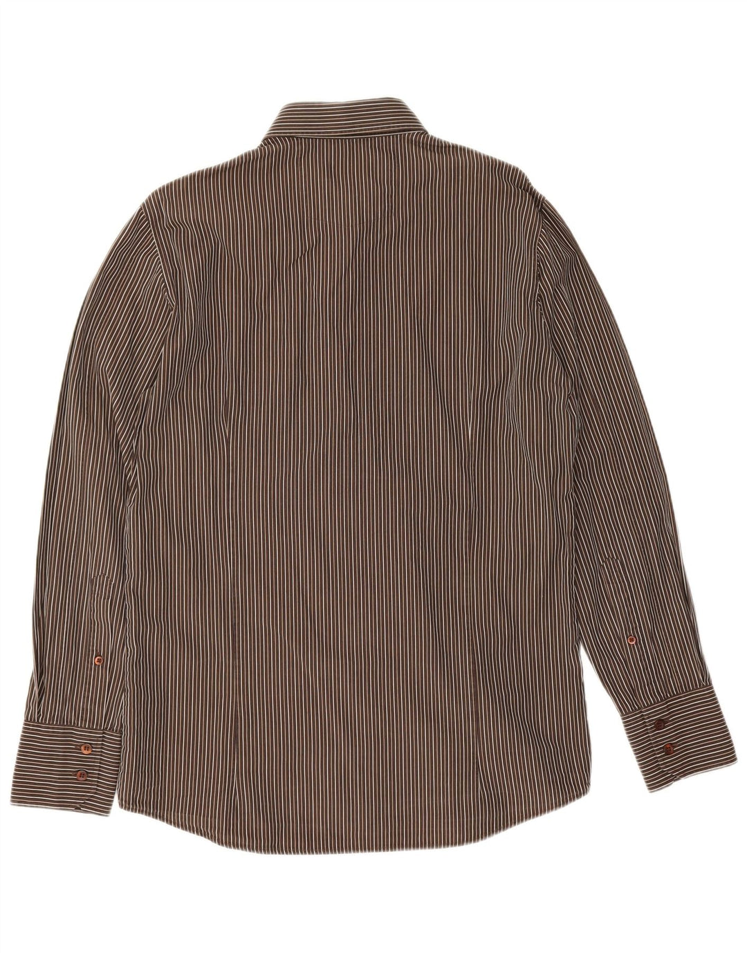 Camicia da uomo Hugo Boss in cotone gessato marrone medio