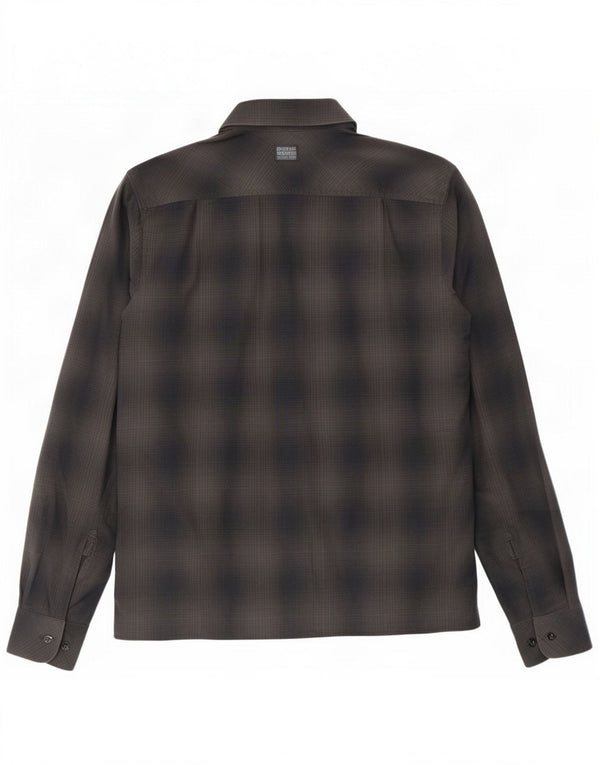Camicia slim fit da uomo G-Star in cotone a quadri grigi piccoli