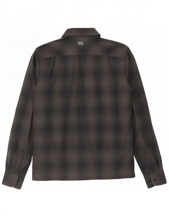Camicia slim fit da uomo G-Star in cotone a quadri grigi piccoli