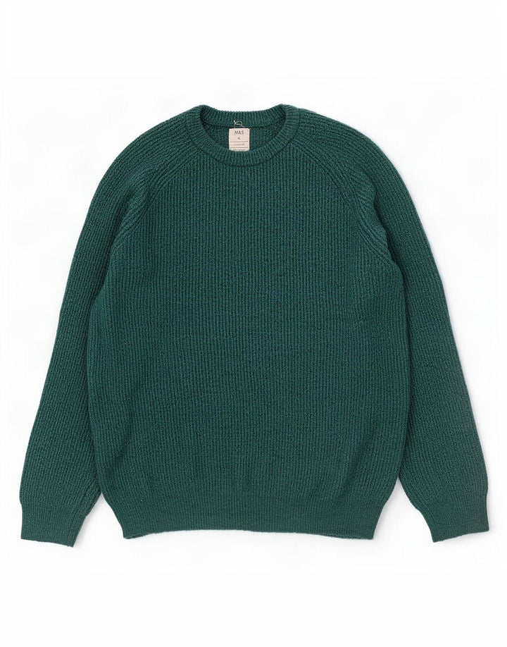 Maglione maglione girocollo da uomo Marks & Spencer XL verde poliammide