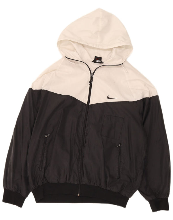 Giubbotto bomber con cappuccio dalla vestibilità ampia NIKE da uomo UK 39/41 color block medio nero