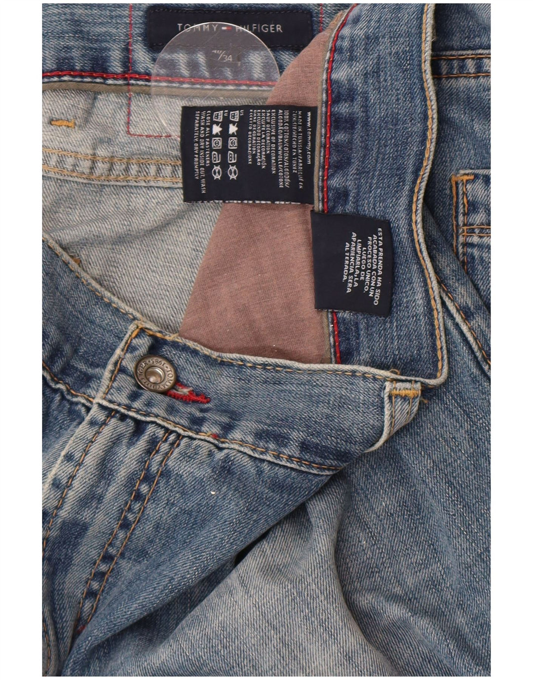 Jeans dritti da uomo Tommy Hilfiger W40 L31 cotone blu