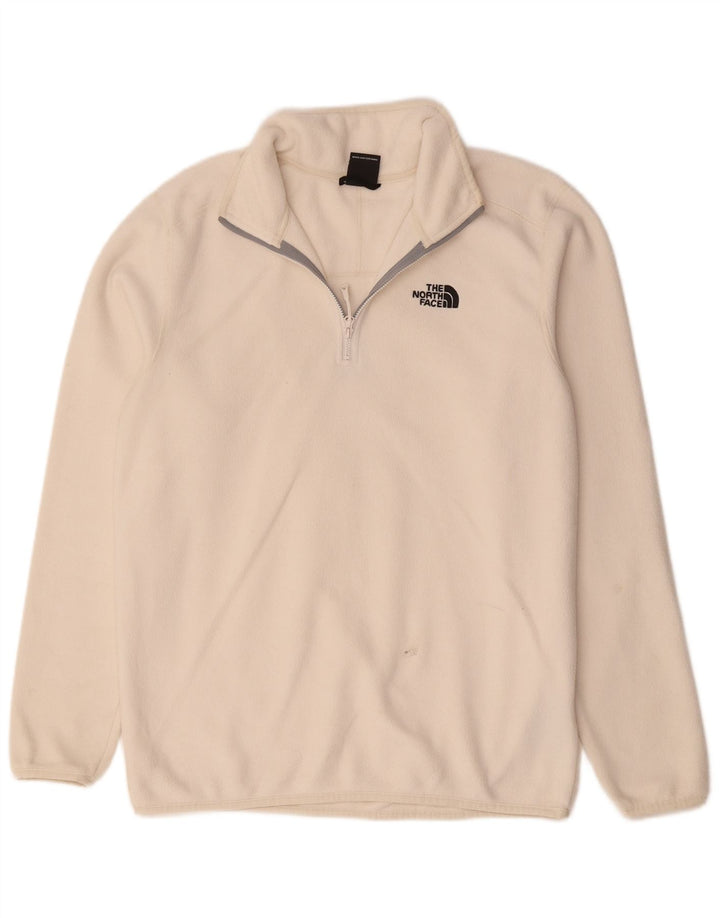 Maglione in pile da uomo The North Face con zip e collo in poliestere bianco medio