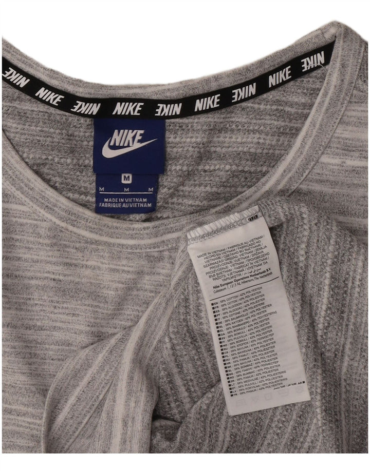 Canotta Nike da uomo in cotone a righe grigio medio