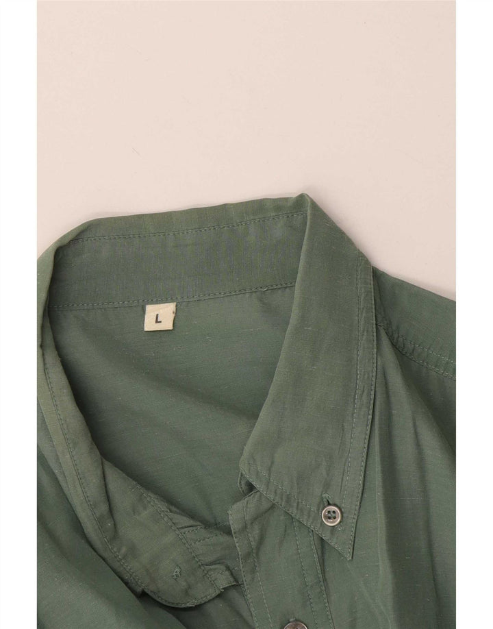 Camicia vintage da uomo grande verde