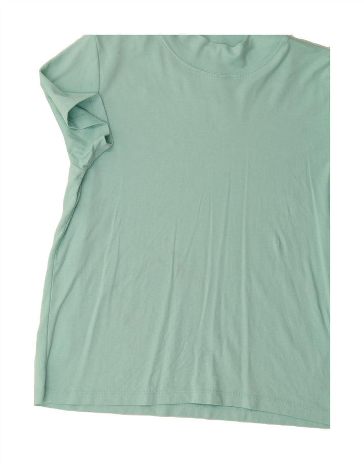 L.L.BEAN Womens T-Shirt Top UK 14 Medium Turquoise Cotton Vintage L.L.Bean and Second-Hand L.L.Bean from Messina Hembry 